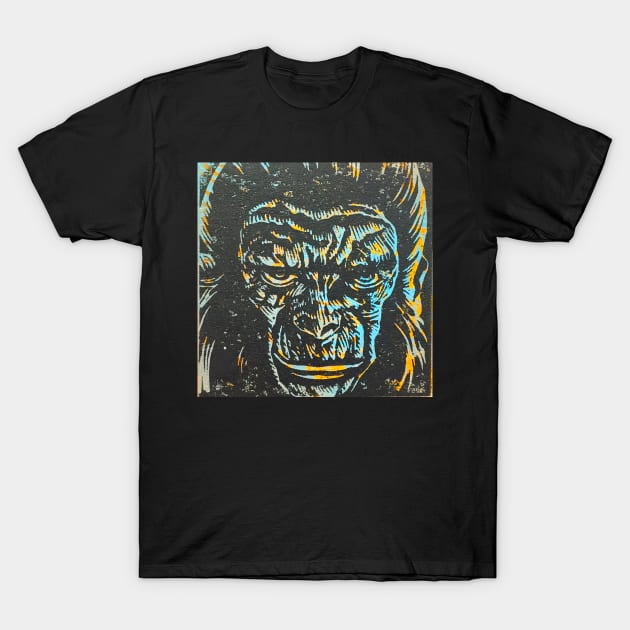 pop art planet of the apes dr zaius cornelius comic books  warhol lichtenstein T-Shirt by charlesstat3